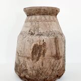 Beautiful large carved Indian pot - Wabi Sabi