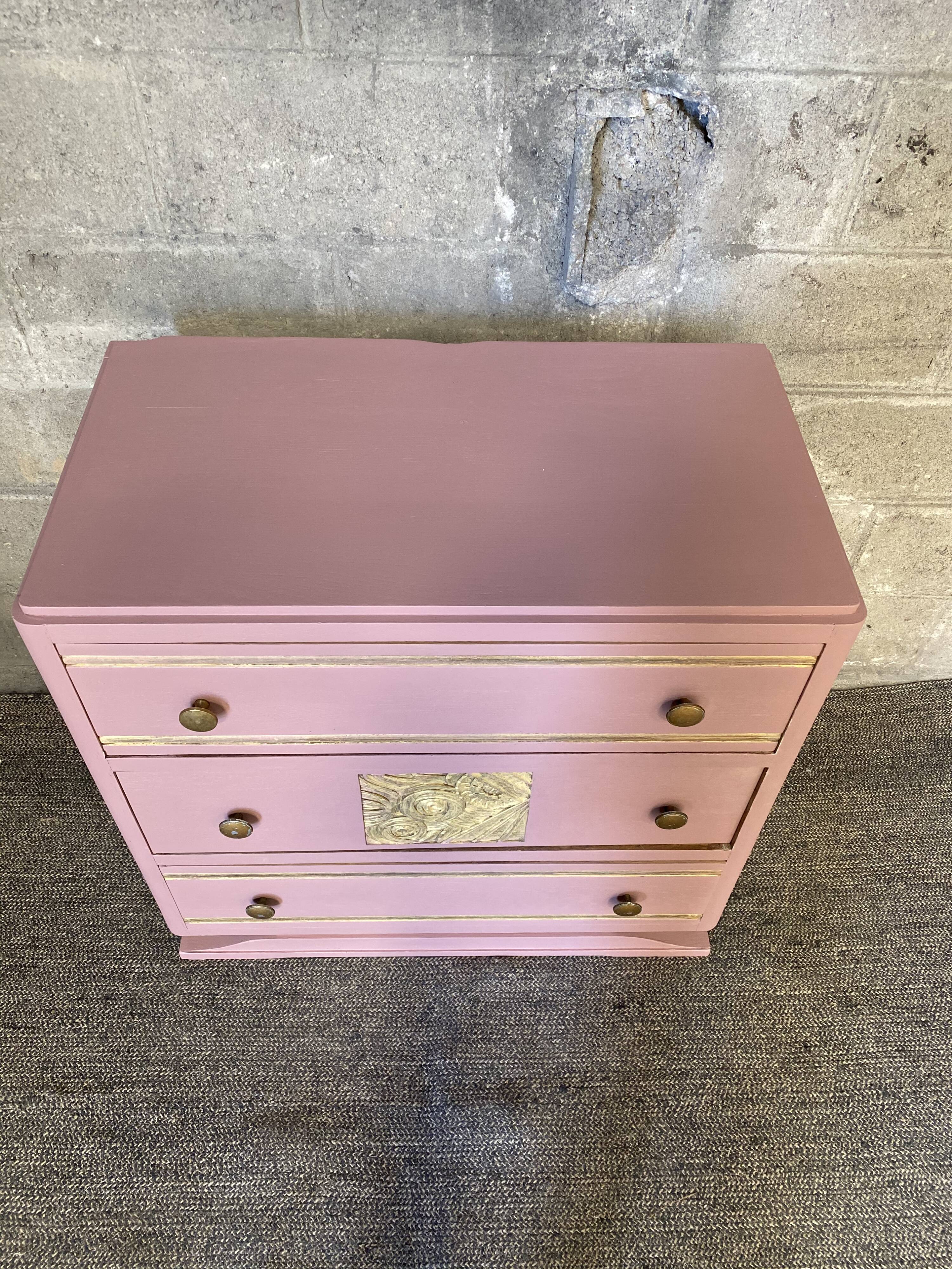 30s Old Rose and Gold chest of drawers