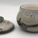 Vintage candy jar in enameled ceramic from Vallauris with thistle decoration
