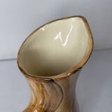Wood imitation ceramic pitcher signed RDelarue