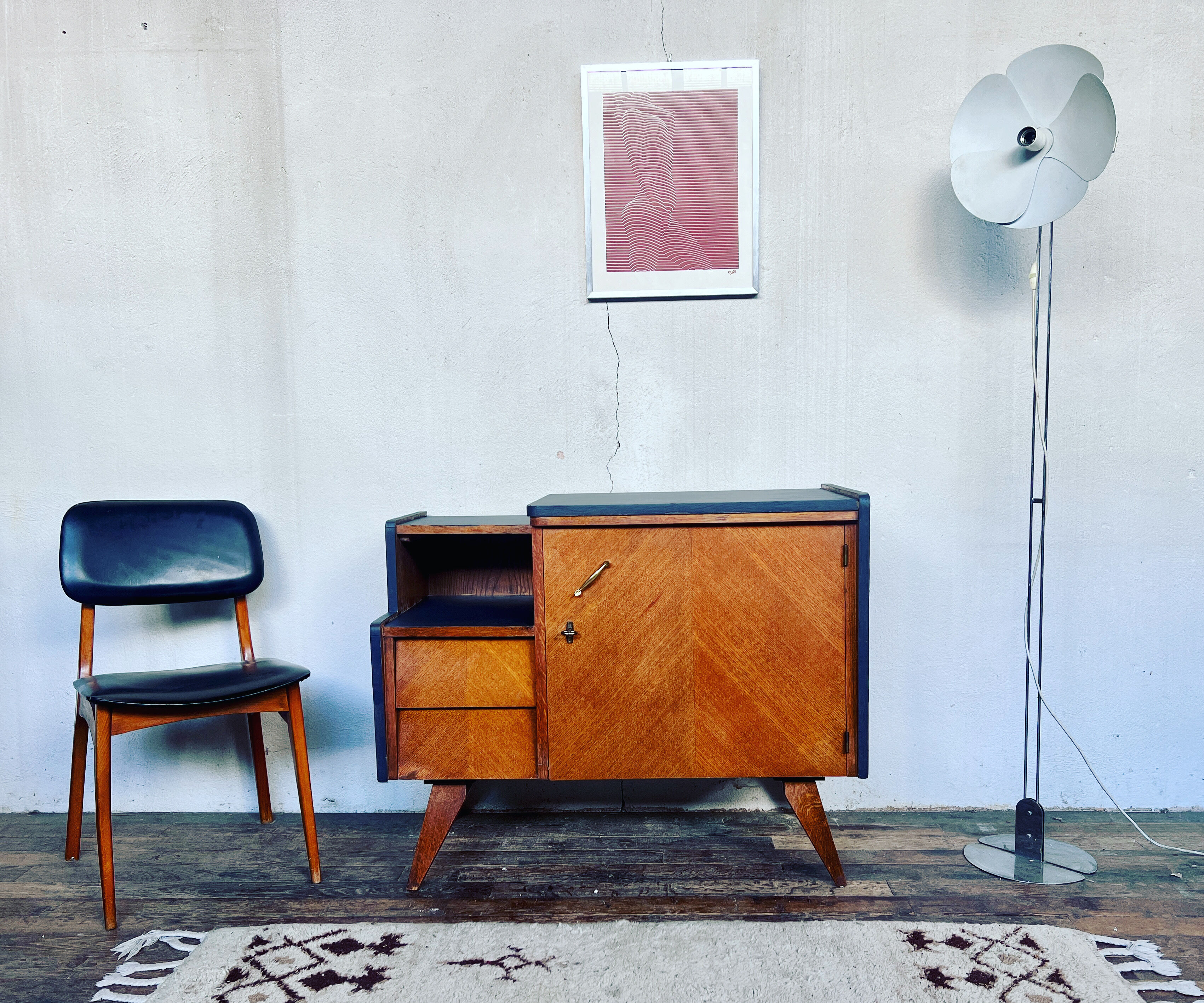 Meuble tv enfilade vintage pieds compas