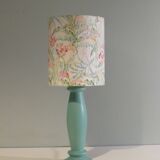 Mint green ceramic table lamp from Porcelaines de Bruxelles in Memphis style. 1980s