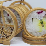 Rattan butterfly coaster door