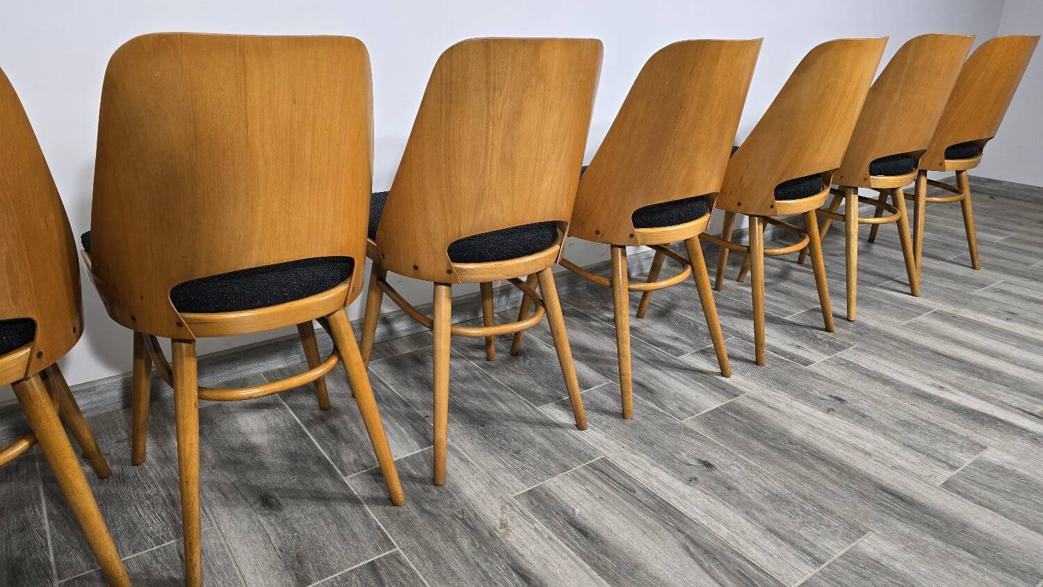 Dining Chairs by Radomir Hoffman for Ton, 1950s, Set of 8