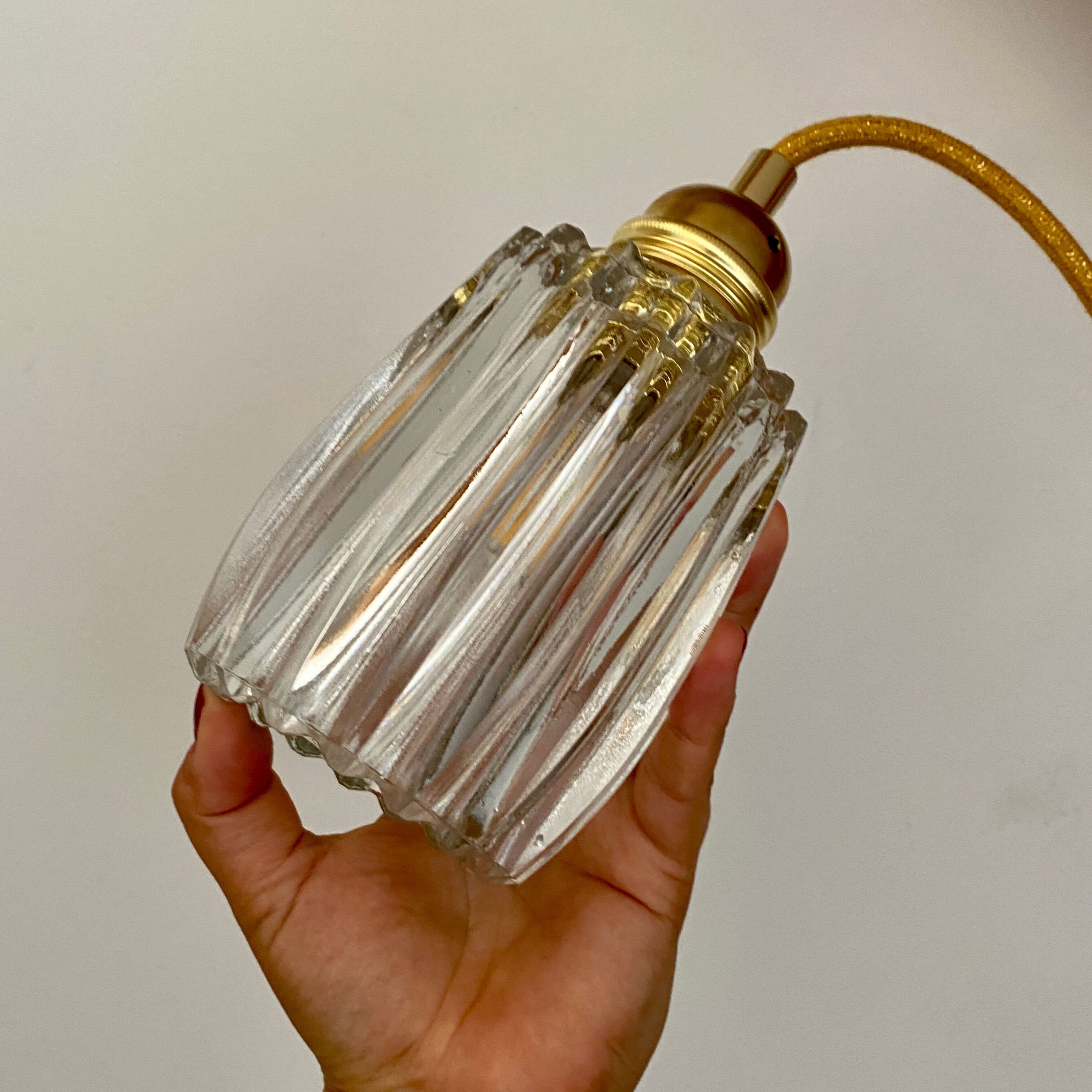 Baladeuse tulipe vintage en verre épais