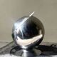 Space age ashtray in chrome metal, 1970s design.