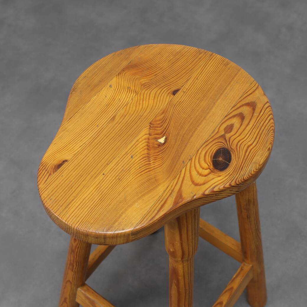 Pair of Barstools in Pinewood, 1970s