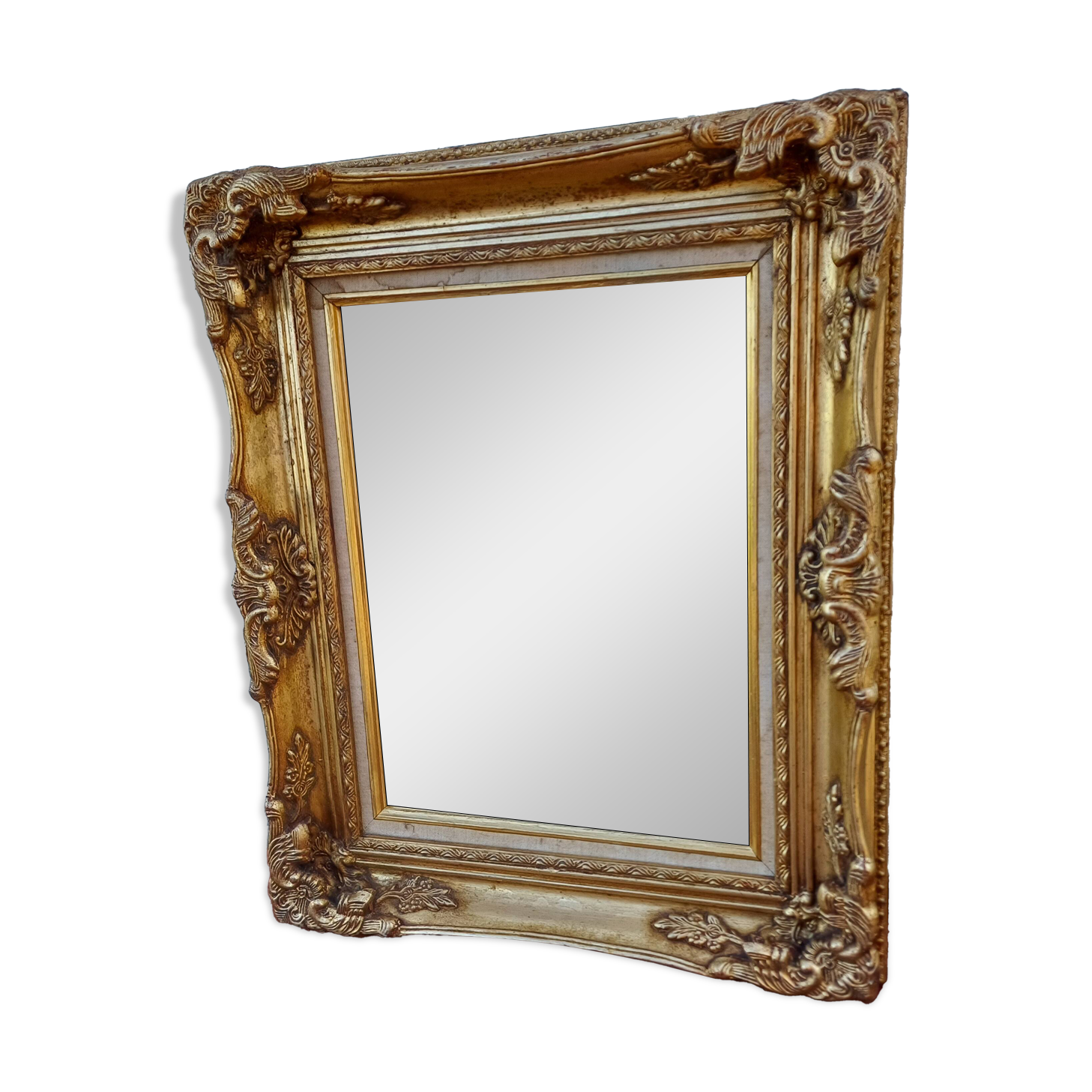 Mirror wood and gilded stucco