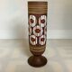 Matte and glazed vase with white and red circles, W Germany.