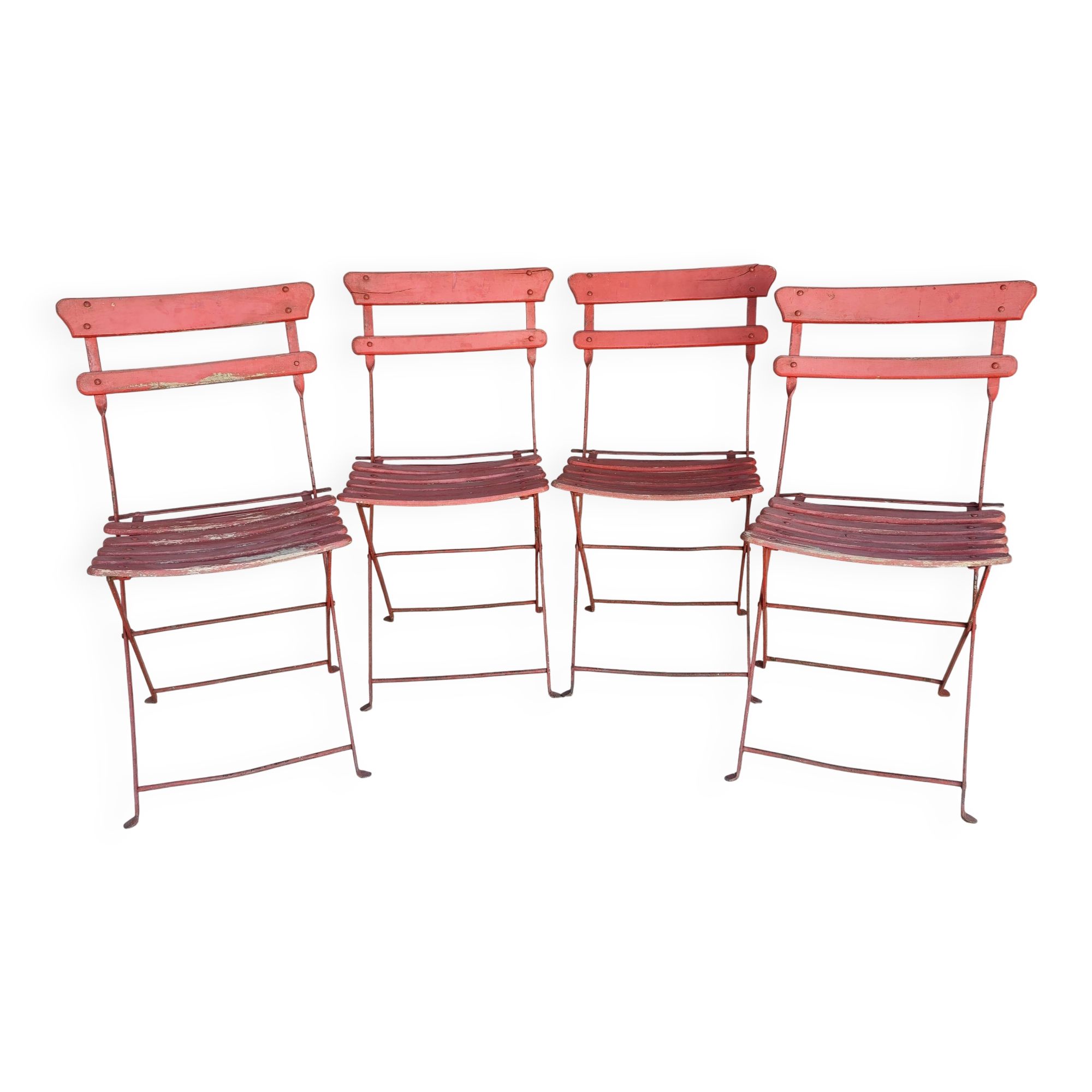 Set of 4 vintage folding garden chairs