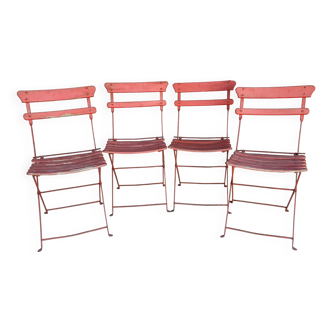Set of 4 vintage folding garden chairs