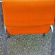 Set of 6 designer chairs from the 70s orange fabrics and chrome tubes