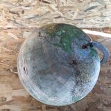 Old terrestrial globe world map perrina paris glass vintage metal foot