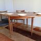 Scandinavian round extendable teak table