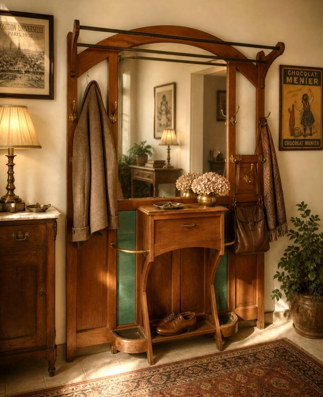 Large Art Deco coat rack