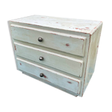 Meuble de rangement 3 tiroirs en bois patiné