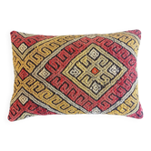 Vintage Handwoven Wool Kilim Pillow, Moorish Style, Mid-20th Century