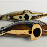 2 fish in glazed ceramic vintage