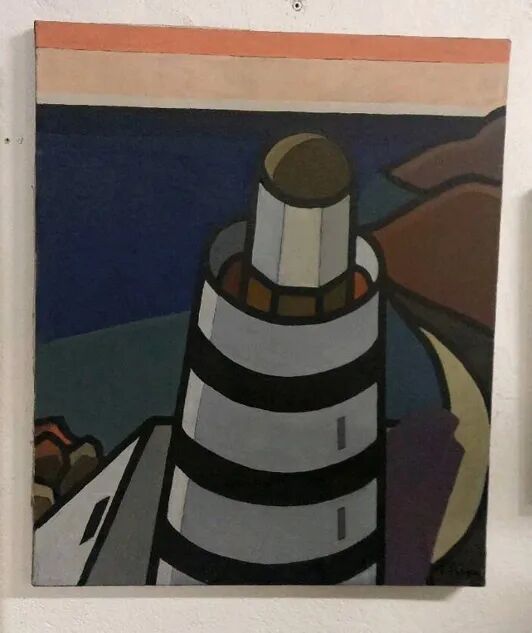 Oil painting on canvas "The Lighthouse" by Franco Prayer (1924)