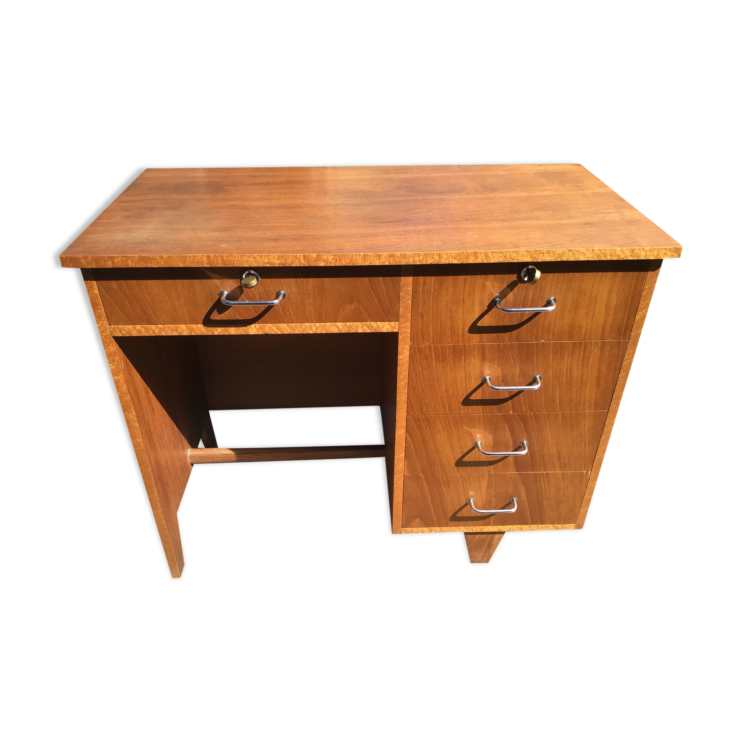 Compact desk wood veneer 50s