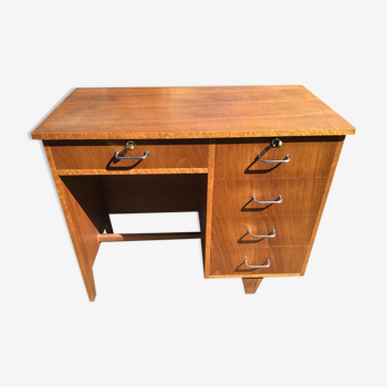 Compact desk wood veneer 50s
