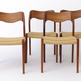 4 of 6 Niels Otto Møller Model 71 Chairs, 1960s Danish Mid Century Rosewood
