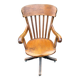 Fauteuil de bureau vintage pivotant – chêne et piètement tripode