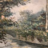 Oil on canvas representing Notre-Dame de Paris post-impressionist