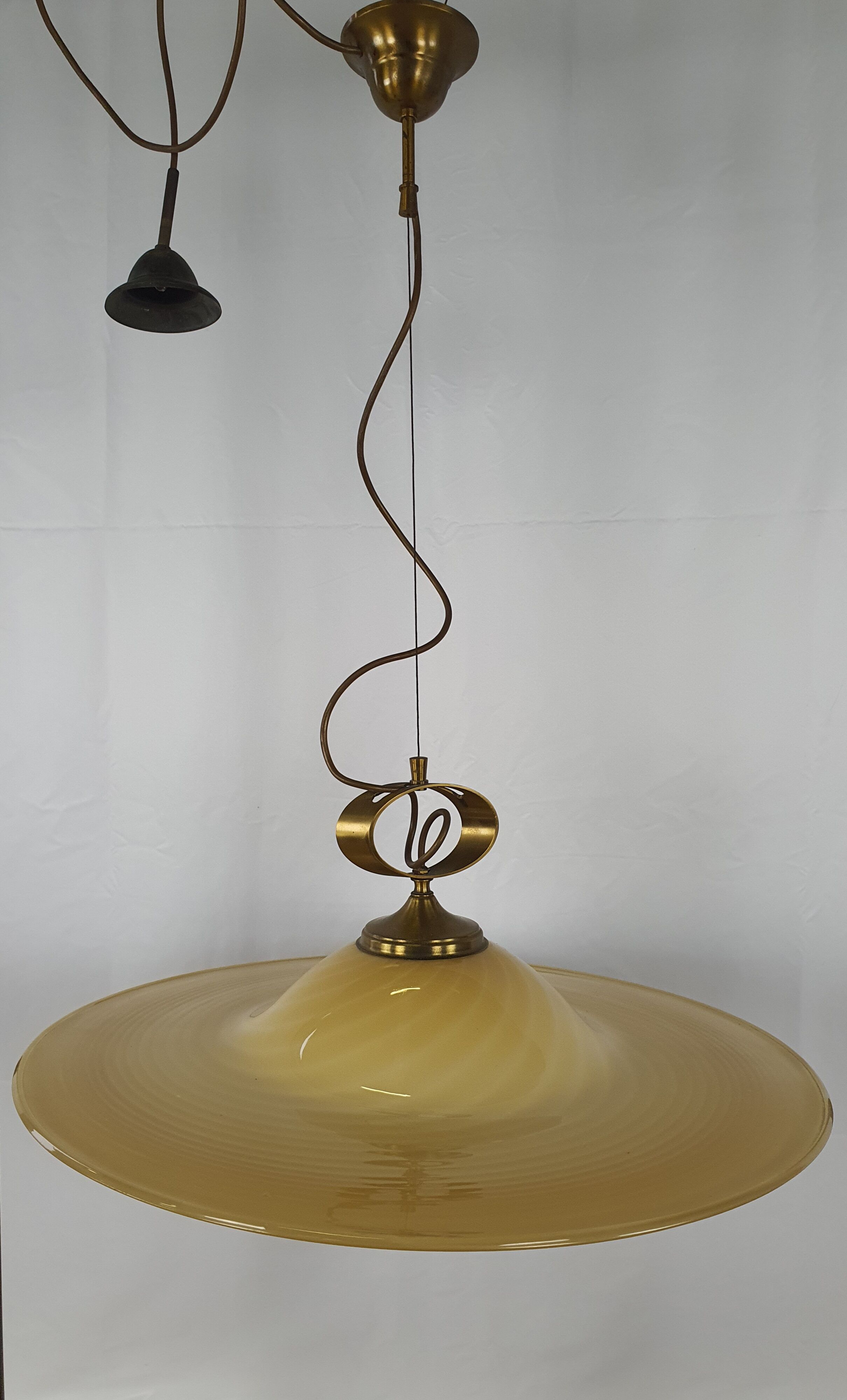 Lustre en verre de Murano et laiton avec double support