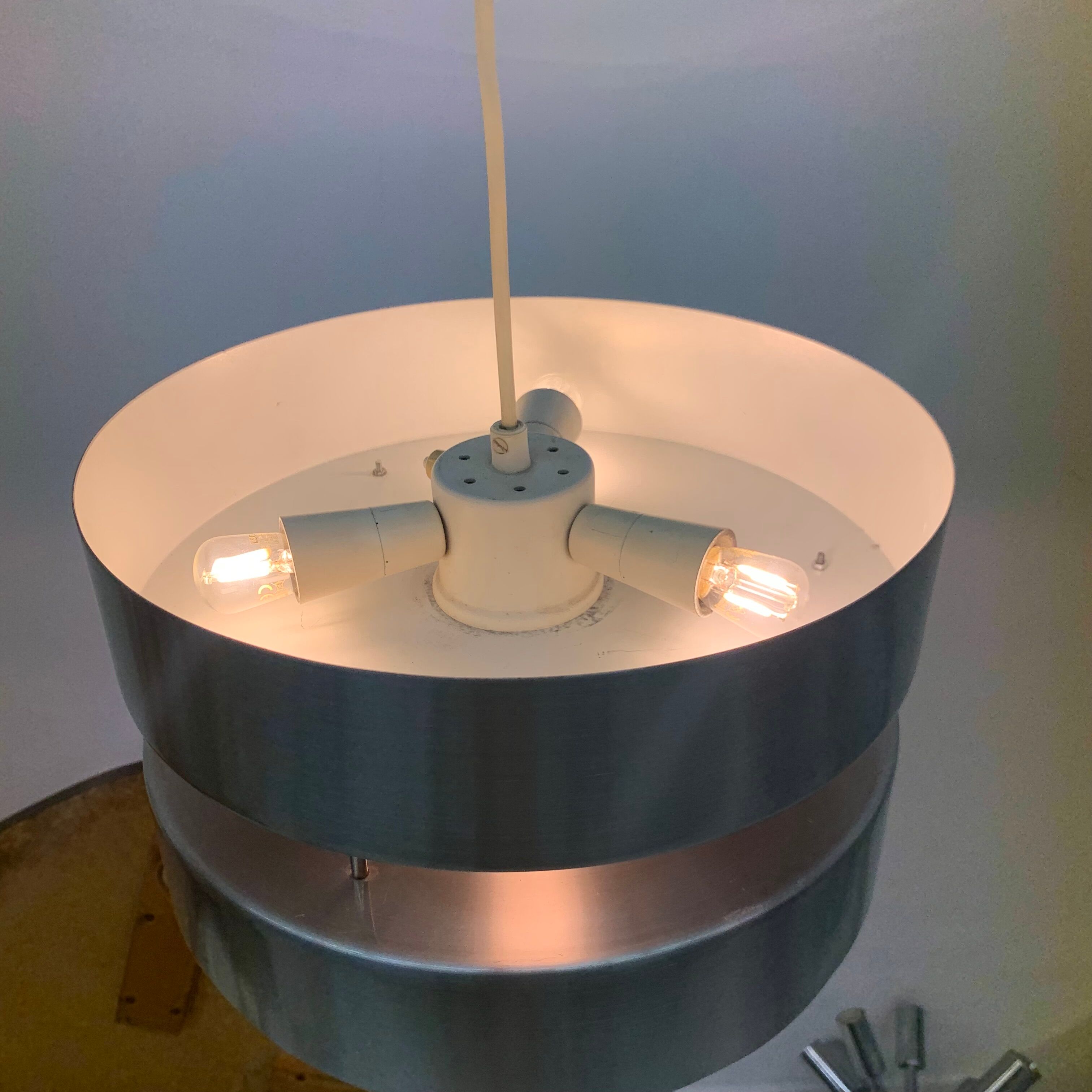 Hanging lamp aluminium design , 1960