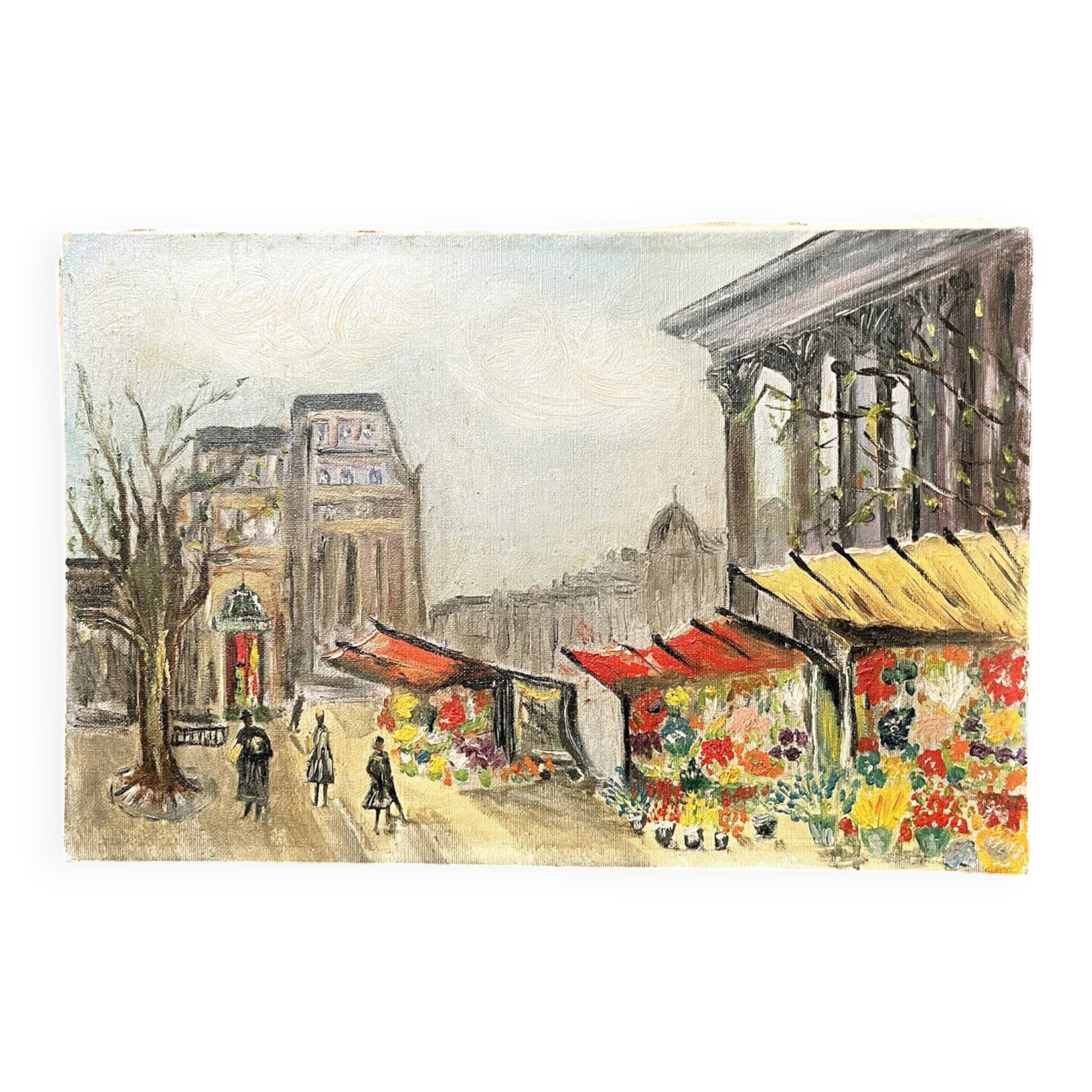 Tableau 1959 "The Flower Market of La Madeleine"