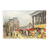 Tableau 1959 "Le marché aux fleurs de la Madeleine"