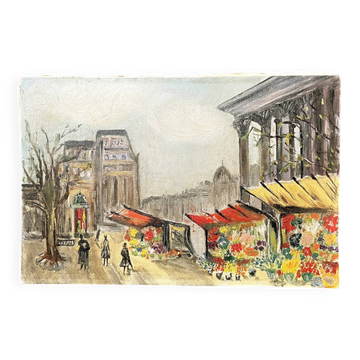 Tableau 1959 "The Flower Market of La Madeleine"