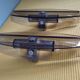 Pair of vintage design double fires smoked glass