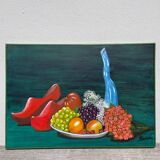 Still life with clogs and fruit / oil on canvas