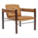 Armchair in Jacaranda Wood and Leather by Celina Decorações, Brazil, 1950s
