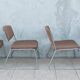 Set of 6 vintage low chrome metal chairs