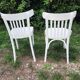 Paire de chaises de bistrot blanches