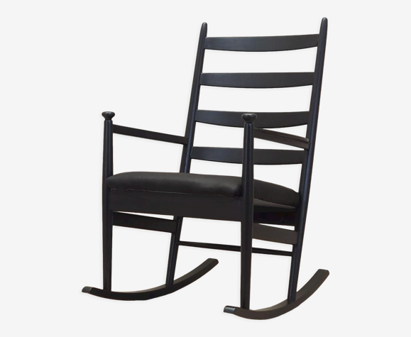 Rocking chair en hêtre, design danois, années 1970, production Danemark