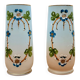 Rare pair of antique hand-painted opaline glass vases – Napoleon 3