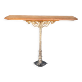 Console pied fonte 1900 art nouveau et chêne