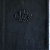 Old sheet in pure washed linen tinted in charcoal black