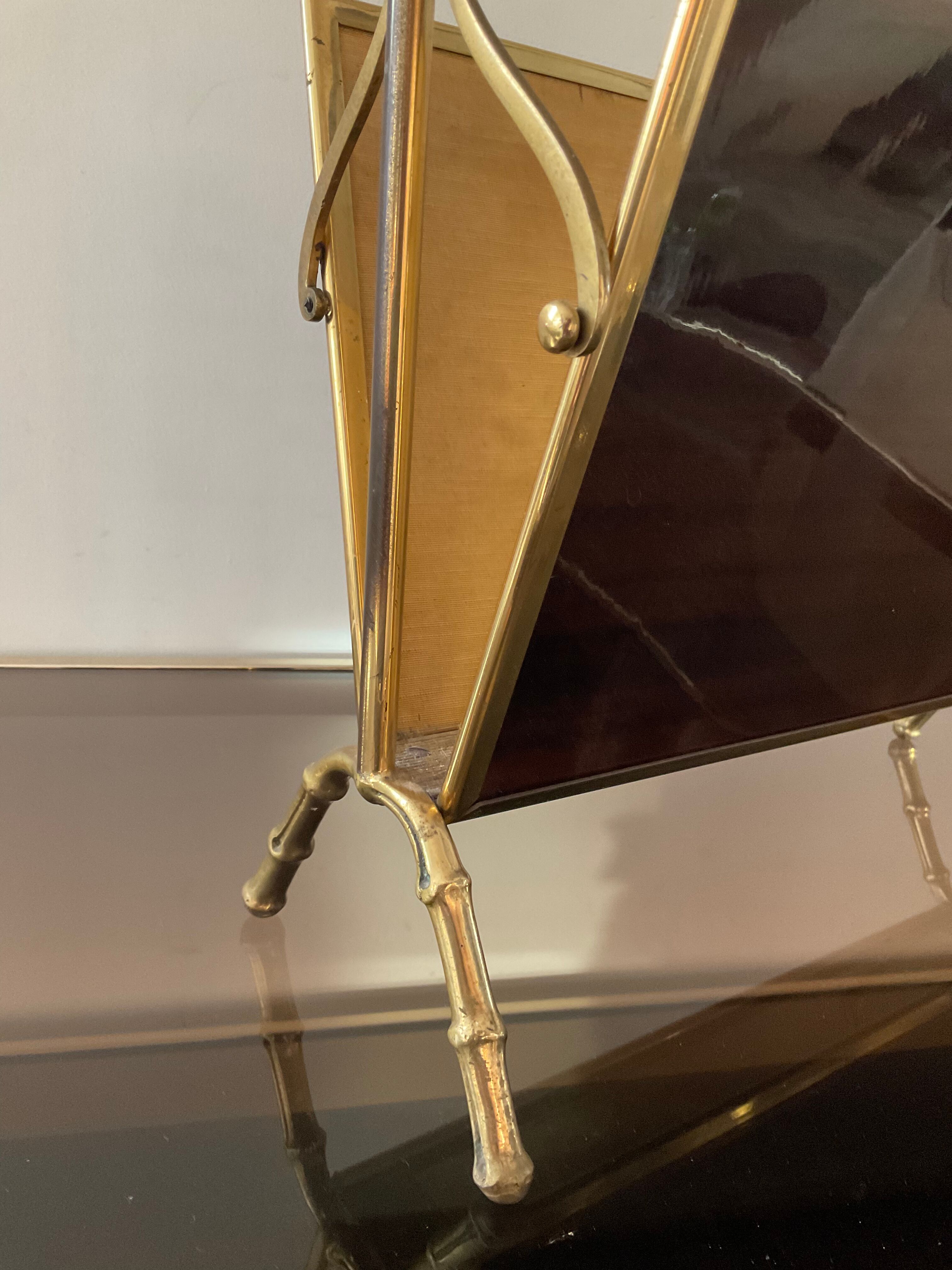 Magazine rack in bronze from the 50/60s