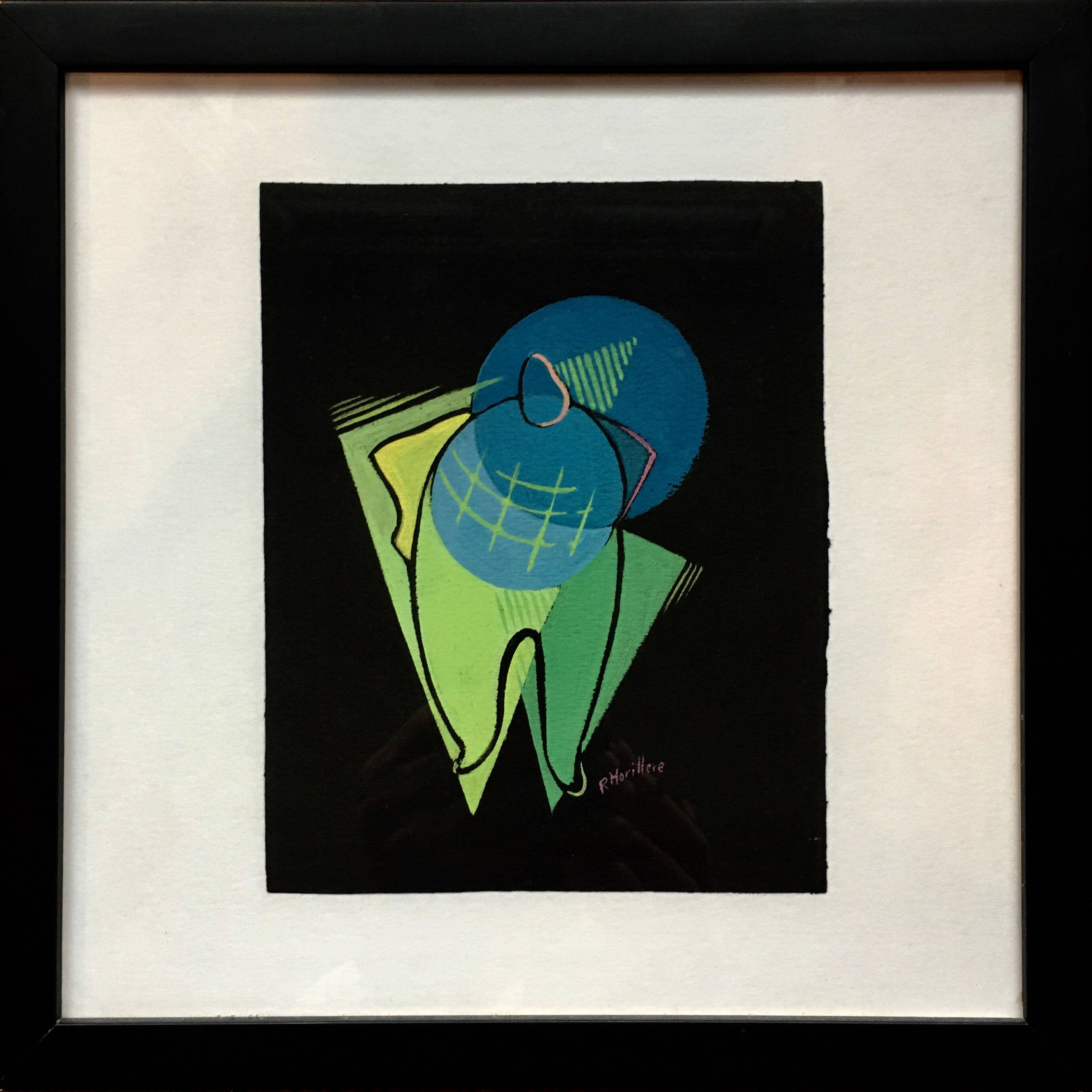 Small cubist painting. France, 1950s.