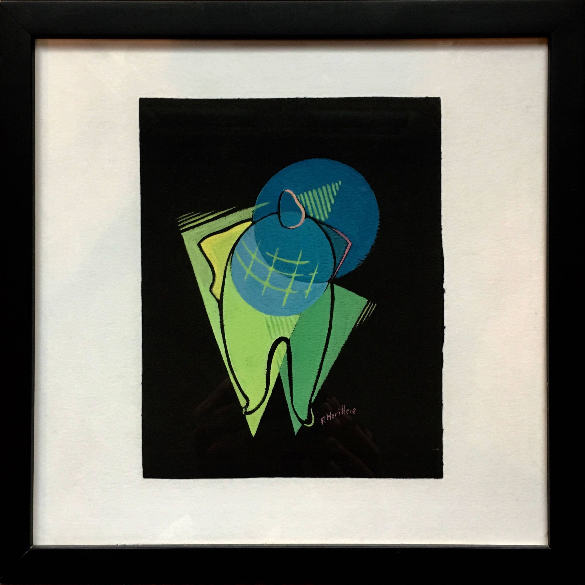 Small cubist painting. France, 1950s.