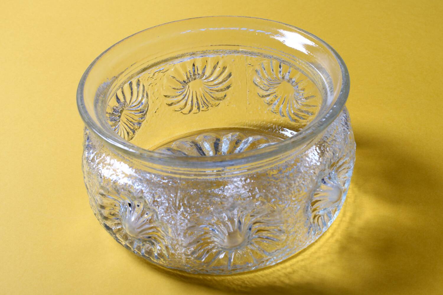Pressed Glass Bowl: Kvety Flower Design by Pavel Panek / 1973