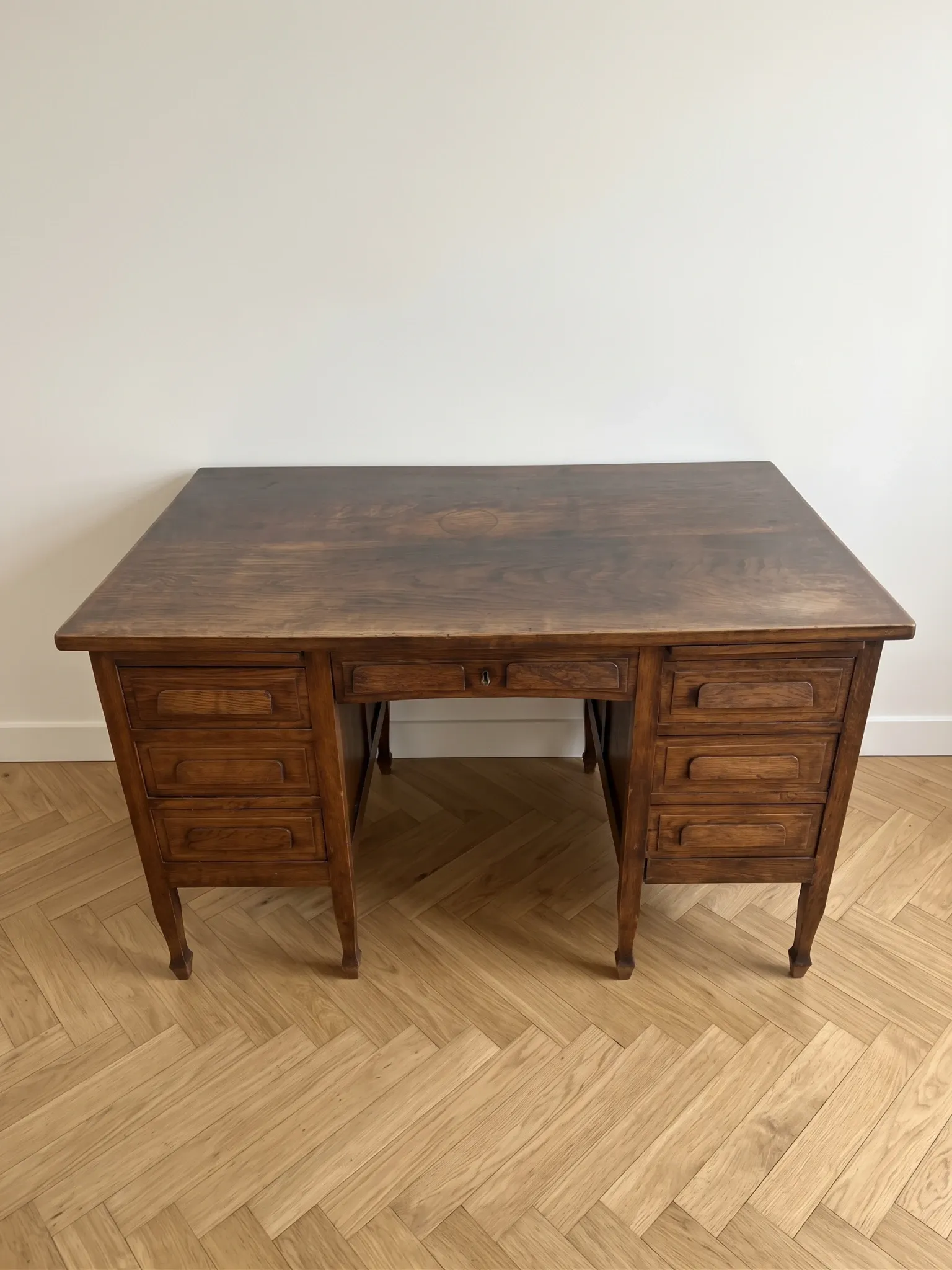 Vintage solid oak desk Retro Wood