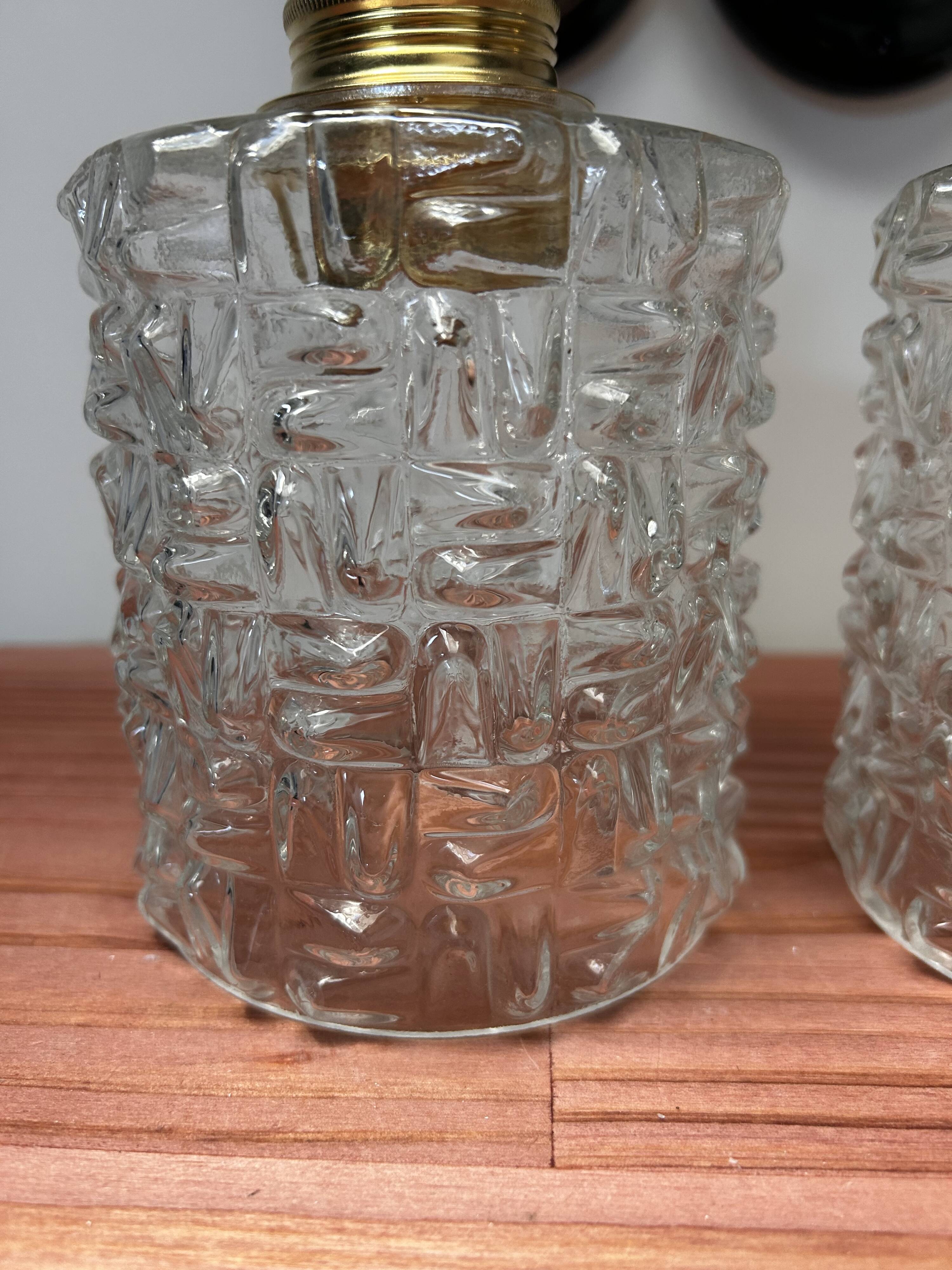 Pair of vintage glass globe wall lights