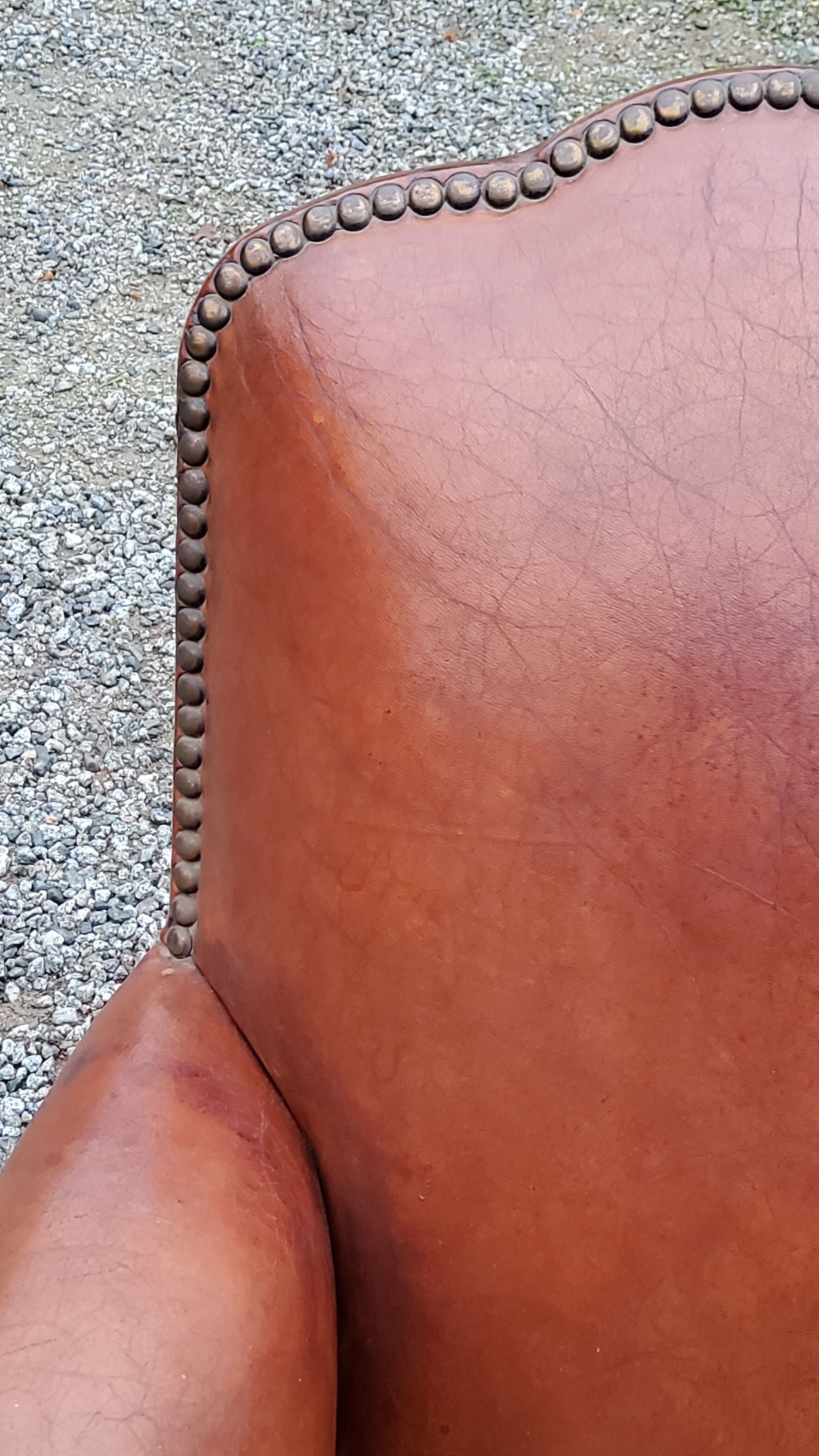 Leather club armchair back mustache from the 30s