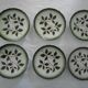 6 plates Badonviller décor leaves of holly faience fine old